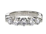 18k White Gold 5-Stone Diamond Ring (1.68 cttw, E-F Color, SI1-SI2 Clarity), Size 6