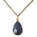 Hultquist Blue Tear Drop Pendant Necklace