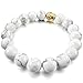 Men,Women's 10mm 12mm Alloy Bracelet Link Wrist Gold White Howlite Turquoise Buddha Mala Beads Elastic