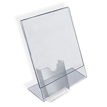Azar 252055 8-1/2-Inch W by 11-Inch H L-Shaped Sign Holder with Attached Brochure Pocket, 10-Piece Set