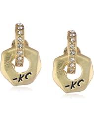Kenneth Cole New York "Springtime Rose" Pave Geometric Drop Earrings