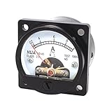 uxcell アナログ電流計　ラウンドアナログ電流計パネル電流計　ブラック　AC 0-10A　プラスチック