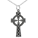 Sterling Silver Celtic Cross Pendant with 18 inch Cable Chain