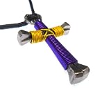 Purple & Yellow Horseshoe Nail Cross Necklace