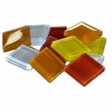Eigenschaften Mosaikstein GmbH / Softglas ~55 Mosaiksteine 20x20mm Rot-Gelb-Orange-Mix