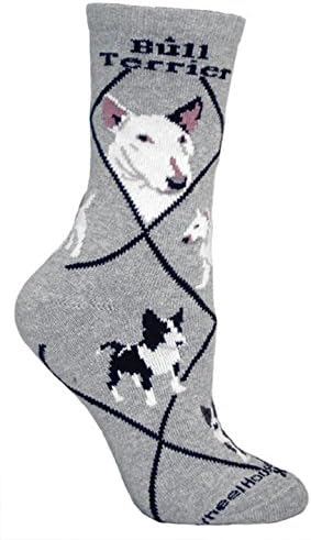 Bull Terrier Gray Ultra Lightweight Cotton Crew Socks