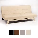Design Sofa Schlafsofa Klappsofa 3-Sitzer, gro&szlig;e Liegefl&auml;che 180x108 cm, sehr bequem - beige