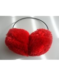 Faux fur earmuffs (cherry red)