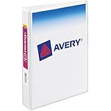 Avery Mini Durable View Binder for 5.5 Inch x 8.5 Inch Pages, 1 Inch Round Ring, White, Single (17116)