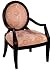 Accent Chair with Curving Shape Arm in Espresoo Finish