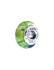 SilveRado(tm) F04 Murano Glass Pine Lime Bead / Charm