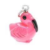 Hand Painted 3-D Neon Pink Flamingo Charm 19mm Lightweight (1)
