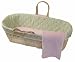 Tadpoles Damask Moses Basket, Pink/Green