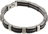 414lJ fzz3L. SL160  Kenneth Cole Reaction Mens Stainless Steel And Black Layered Link Bracelet