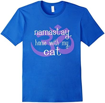 Men's Namast'ay Home With My Cat Small Royal Blue