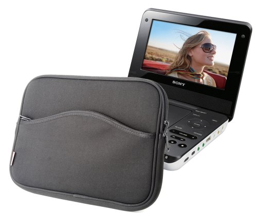 DURAGADGET Black Water Resistant Carrier For Sony DVP-FX970 & FX720 Portable DVD Players