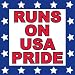 RUNS ON USA PRIDE magnet