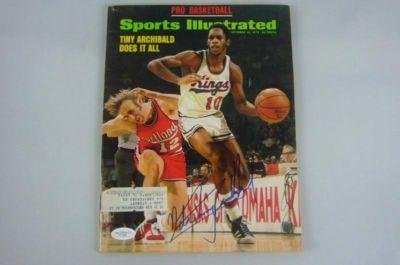 Kings Tiny Nate Archilbald Signed Auth Si Magazine Jsa - Autographed NBA Magazines