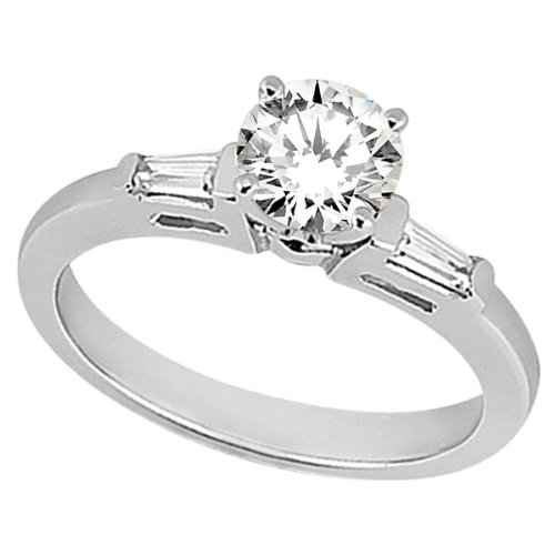 Discount Tapered Baguette Diamond Engagement Ring Setting Palladium (1/2 ctw)