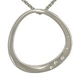 Abstract Circle Pendant w/ 5 Diamonds on Chain .03cttw