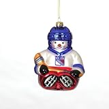 New York Rangers NHL Glass Snowman Ornament (5.5-inch)