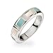 Jewelry : Turquoise and Mother of Pearl Silver Stackable Band