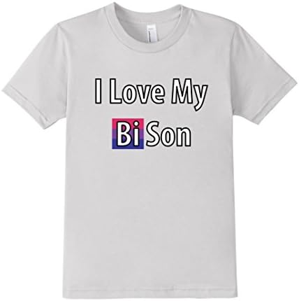 Kids I Love My Bi Son - Pride Fitted TShirt 12 Silver