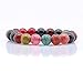 Qitian 10mm Onyx Gem Stone Beads Unisex Bracelets Stretch Handmade Elastic Bracelet Set of 5