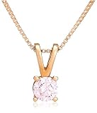 18k Rose Gold Pink Diamond Pendant (.16 cttw)