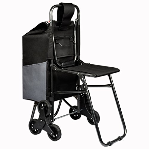 Stair Climbing Rolling Shopping Laundry Utility Cart With Seat NEW eBay