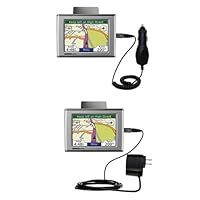 The Essential Gomadic Car and Wall Accessory Kit for the Garmin Nuvi 350 - 12v DC Car and AC Wall Charger Solutions with TipExchange