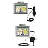 Essential Kit for the Garmin Nuvi 350 - includes Car and Wall Charger with Rapid Charge Technology - Gomadic Brand w/ TipExchange Technology