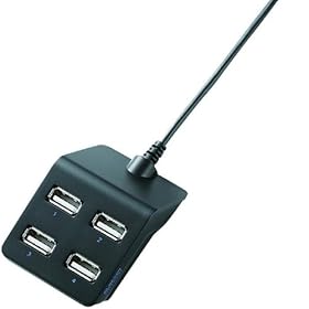 【クリックで詳細表示】ELECOM USBHUB2.0/コレHUB プラス/バスパワー/4ポート/コンパクト/1.5m/ブラック U2H-E415BBK