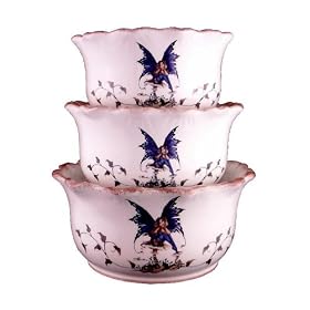 3PC SERVING BOWL, SALAD BOWLS FAIRY DECOR by ACK