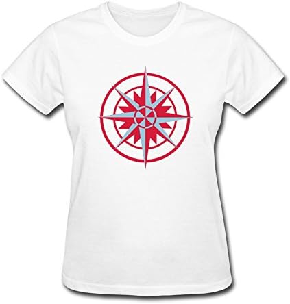 Women Compass O Neck T Shirt Size M Color White