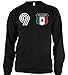 Mexico Crest International Retro Soccer Mens Thermal Shirt, Mexican National Pride Mens Long Sleeve Thermal Shirt