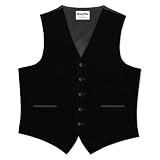 Black Velvet 5 Button Full Back Vest