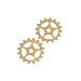 Antiqued Brass Stamping Steampunk Star Gear Cog Wheel Small 16mm (2)