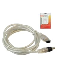 HQRP IEEE 1394 4pin to 6pin Cable / Cord compatible with Canon ZR700, ZR70MC, ZR80, ZR800, ZR830 Camcorder plus HQRP LCD Screen Protector