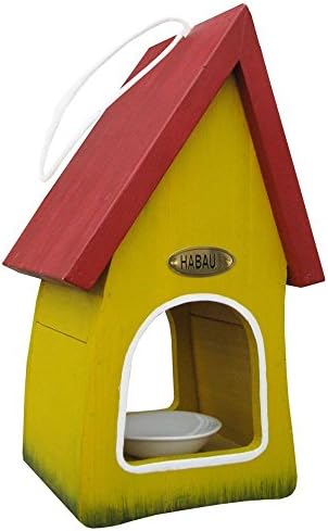 Tiki Yellow and Red Handmade Bird Feeder