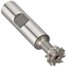 Niagara Cutter TS109 T-Slot Shank Type Cutter, High Speed Steel, Uncoated (Bright), Weldon Shank, 10 Helix Angle, 9/16" Cutter Diameter, 8 Tooth, 15/64" Width