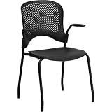 Flash Furniture HERCULES Series Black Perforated Stacking Side Chair with Arms