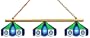 Imperial Seattle Mariners Licensed Three Shade Stained Glass Billiard Table Lamp