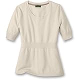 Fine-Gauge Short-Sleeve Scoopneck Sweater