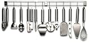 Tarrerias Bonjean -430400- Barre de Support D'Ustensiles Cuisine - 12 Pi&egrave;ces - Inox