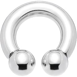 2 Gauge Internally Threaded Horseshoe Circular Barbell - 5/8" 10mm