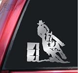 Barrel Racer Racing Rodeo Vinyl Decal Sticker - Shiny Chrome