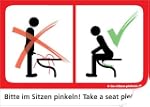 4x Bitte im Sitzen Pinkeln Aufkleber...