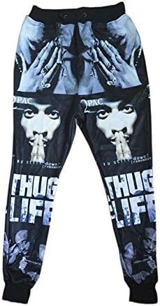 Joggers Pants 2pac Tupac Sports Hip Hop Unisex Men Sweatpants Trousers M