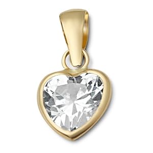 Miore Damen-Anhänger Herz 9 Karat 375 Gelbgold Zirkonia MA982ZP